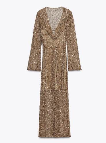 Zara size gold sequin - gold, midi