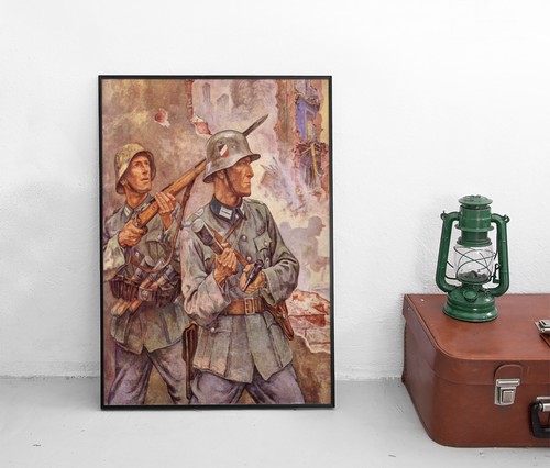 Poster soldaten gefecht - soldaten, im