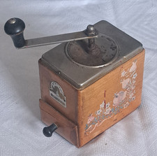 alte, ARMIN TRÖSSER Mokka Mühle, Holz, Stahl-Mahlwerk, 14 x 18 x 8 cm