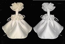 Kerzentuch Tropfschutz weiss ivory mit Straß Blume zum Kommunionkleid Anzug neu