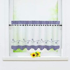 Scheibengardine Landhausstil Bistrogardine mit Tunnelzug Kurzstore Küche Gardine