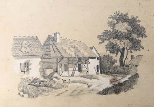 Alte zeichnung hühner - alte, zeichnung,