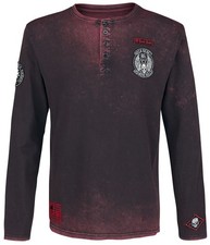 Rock Rebel by EMP Herren schwarz-rotes Langarmshirt mit Print