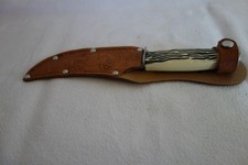 Altes Jagdmesser Messer mit Lederscheide Pfadfindermesser BRAZIL Sammler