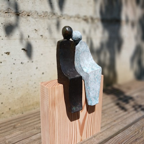 Sitzendes paar figur - figur, bronze