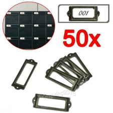 50ER ETIKETTENRAHMEN HALTER ETIKETT APOTHEKERSCHRANK MESSING SCHUBLADE HOLZBOXEN