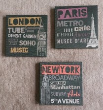 3 Stück Bilder IKEA Pjätteryd - London - Paris - New York - sehr guter Zustand