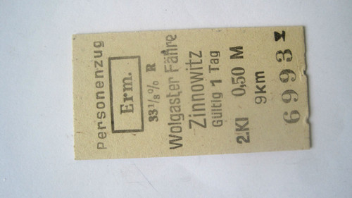 Ddr fahrkarte reichsbahn - ,