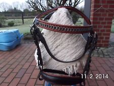 Fahrkopfstück ohne Scheuklappen ,Leder Größe kleines Pony ,schwarz/braun