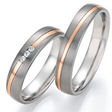 585Rotgold - Titan Eheringe Diamant Garantie Trauring Antragsring Hochzeitsring