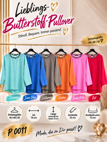Butterstoff pullover mit - ,