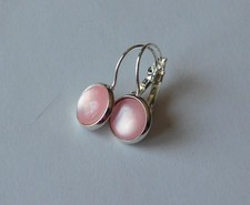 Ohrringe Cabochon silber rosa