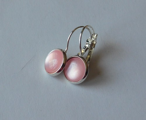 Ohrringe cabochon silber - cabochon, rosa
