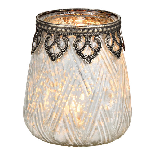 Windlicht aus glas weiß - glas,