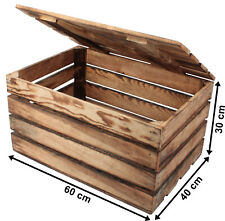 Geflammte Apfelkisten Obstkisten Holzkisten DEKO Vintage 60x40x30 TRUHE