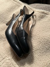 slingpumps 38 Navyboot Leder