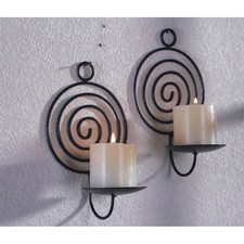 Wandkerzenhalter Schwarz 2er