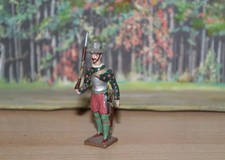 antike Zinnfiguren - Ritter zu Fuß 4 , Heyde ? , Fabrikbemalung