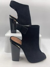 Schwarze Wildleder Slingback