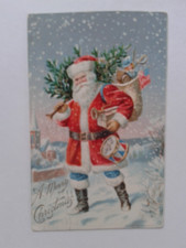 Alte Glückwunschkarte(9) mit Weihnachtsmann,ca 1910.