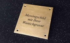 MESSINGSCHILD Türschild - quadratisch 90x90mm - mit Wunschgravur