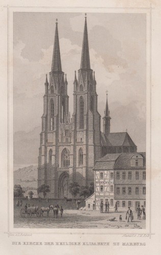 Marburg original stahlstich - original,