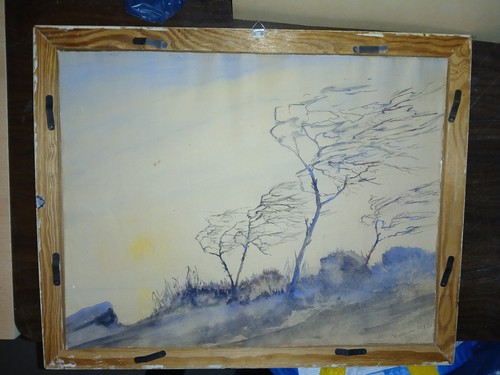 Altes 1956er aquarell gemälde - altes,