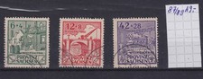 SBZ Michel 87 - 89 KW 19,00 Euro 1946 Gestempelt auf Steckkarte „Wiederaufbau“