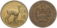 Peru - Republica Peruana - Un 1 Sol de Oro - Lama - verschiedene Jahrgänge