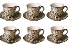 6er Set Espressotasse mit Espressountertasse Mokkatasse Kaffeetassen Set 6