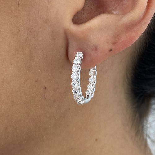 14k weißgold creolen 3ct - creolen, 2,3ct