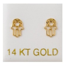 14 Karat Gelbgold kleine Hamsa