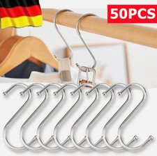 50STK S-Haken Küchenhaken Fleischerhaken Metallhaken Edelstahlhaken S-Form