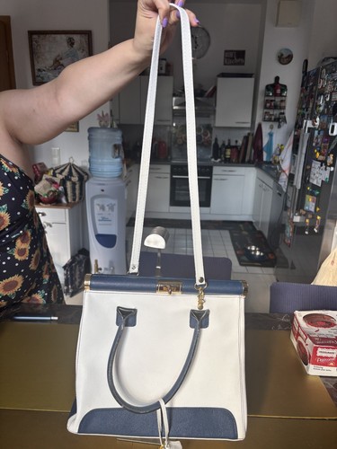 Big bag white dark blue - bag, -#44