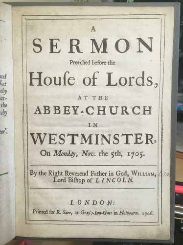 1706 wake sermon - 1706, preached