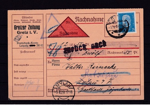 Reich nachnahme karte von - reich,