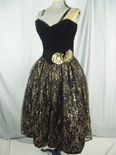 Gunne Sax Vtg 80s Schwarz Samt