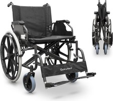 QUIRUMED Rollstuhl, SPEZIELLE BREITE 56 CM NÜTZLICH, zusammenklappbar, Stahl, ab