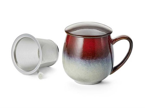 Saara rot teetasse mit sieb - teetasse,