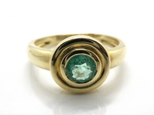 GOLDJUNGE69 * HARRY IVENS IV EDELSTEIN RING (17) KOLUMB SMARAGD  375er GELBGOLD