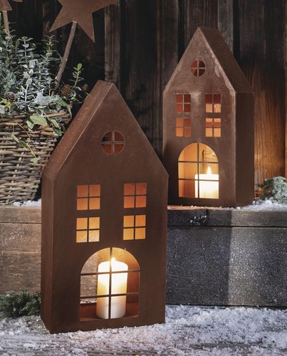 Windlicht laterne haus metall - laterne,