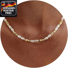 Perlen Kette Damen Frauen Gold