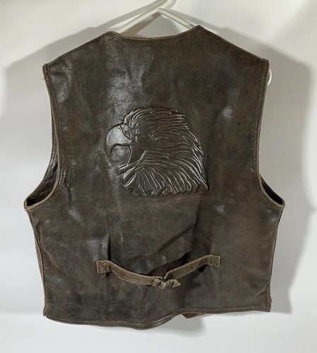 Vintage 90s leder - leder, gilet