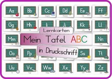 Mein Tafel ABC in Druckschrift Lernkarten DINA 5 auf 300g Bilderdruck