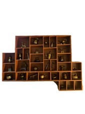 Miniatur Messing Setzkasten Figuren Alt Selten Rarität Sammlerstücke 29 Teile