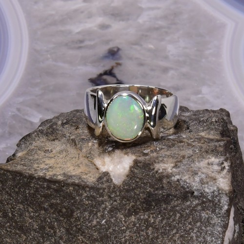 Edelopal ring 925er - 925er, silber