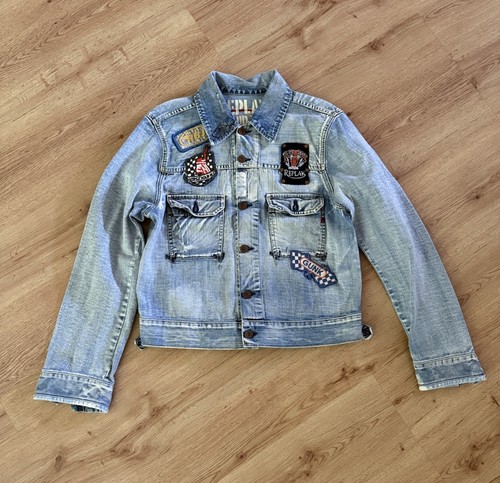 Replay jeansjacke blau - blau, denim