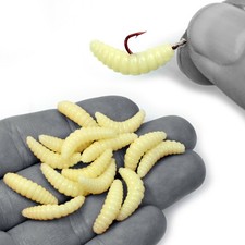 50x künstliche Bienenmaden NATUR  | Forellenköder WASP Gummiköder Angelzubehör