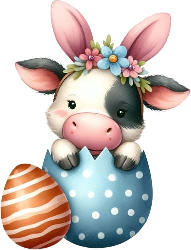Lustige bunte ostern - lustige, kuh