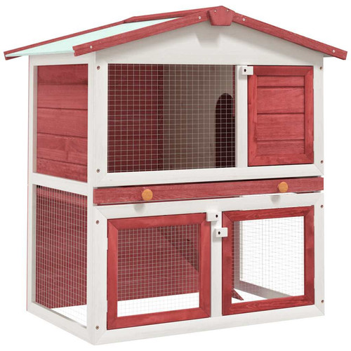 Kaninchenstall türen rot - 3,